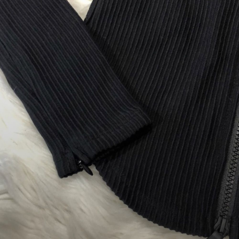 Good American Plus Size Dramatic Zip Ribbed Scoop Square NECK Black 3X NWT - Picture 5 of 12